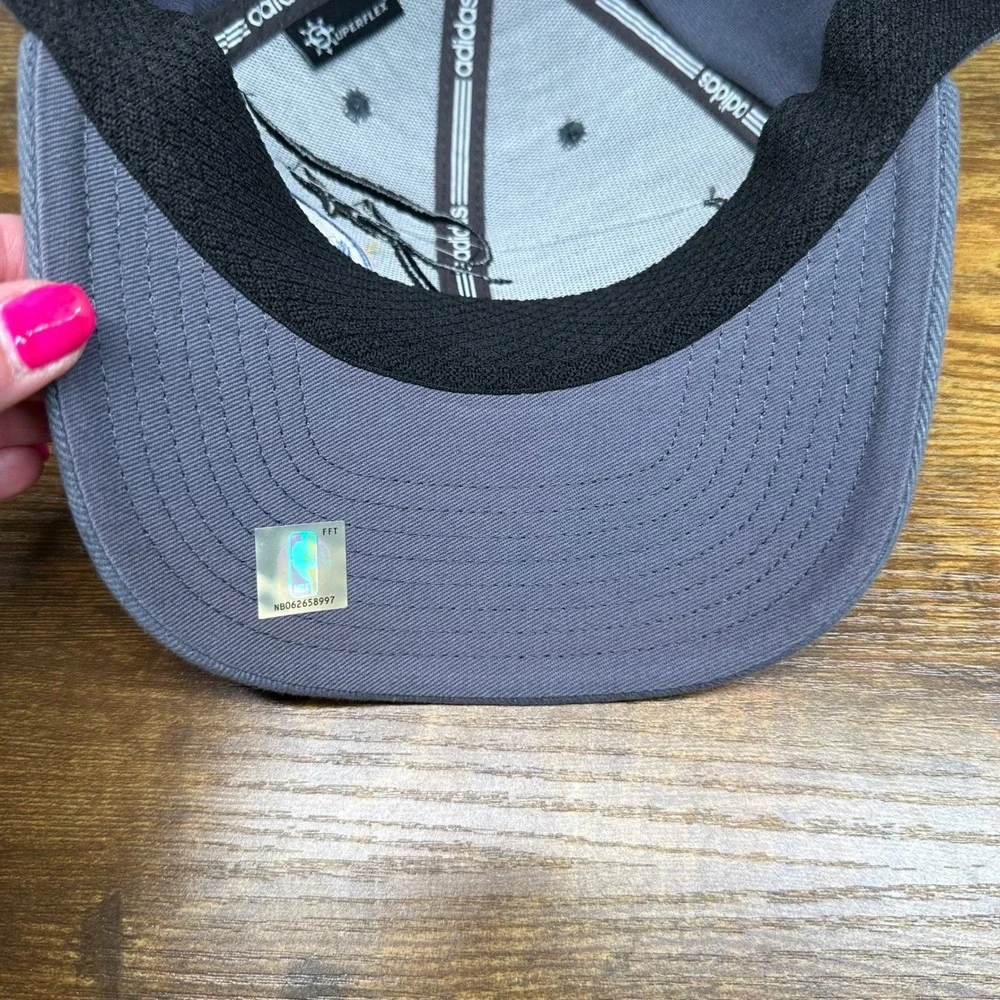 Adidas Golden State Warriors Superflex Hat Gray NBA Basketball Cap Mens‎ L/XL